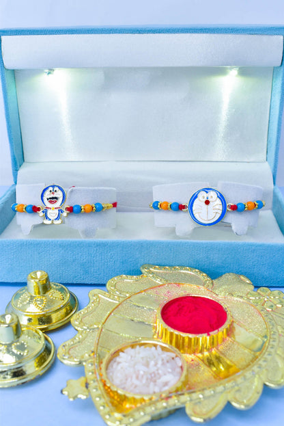 Cartoon Character Rakhi set with Roli Chawal & Card| rakhi for brother and bhabhi  kids| rakhi set of 2 | resin rakhi