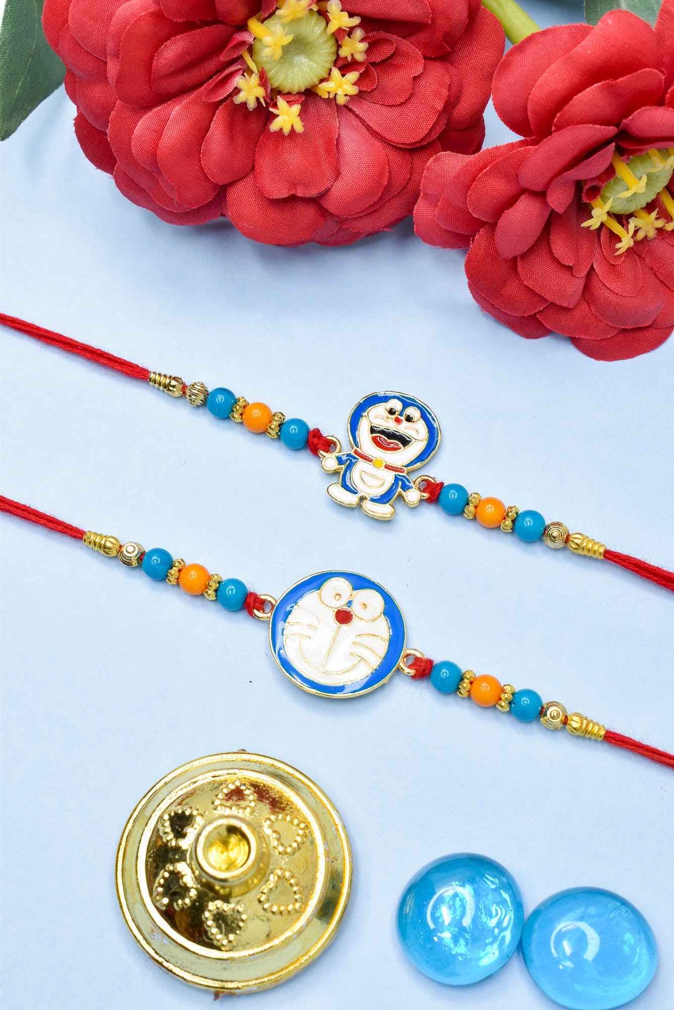 Cartoon Character Rakhi set with Roli Chawal & Card| rakhi for brother and bhabhi  kids| rakhi set of 2 | resin rakhi