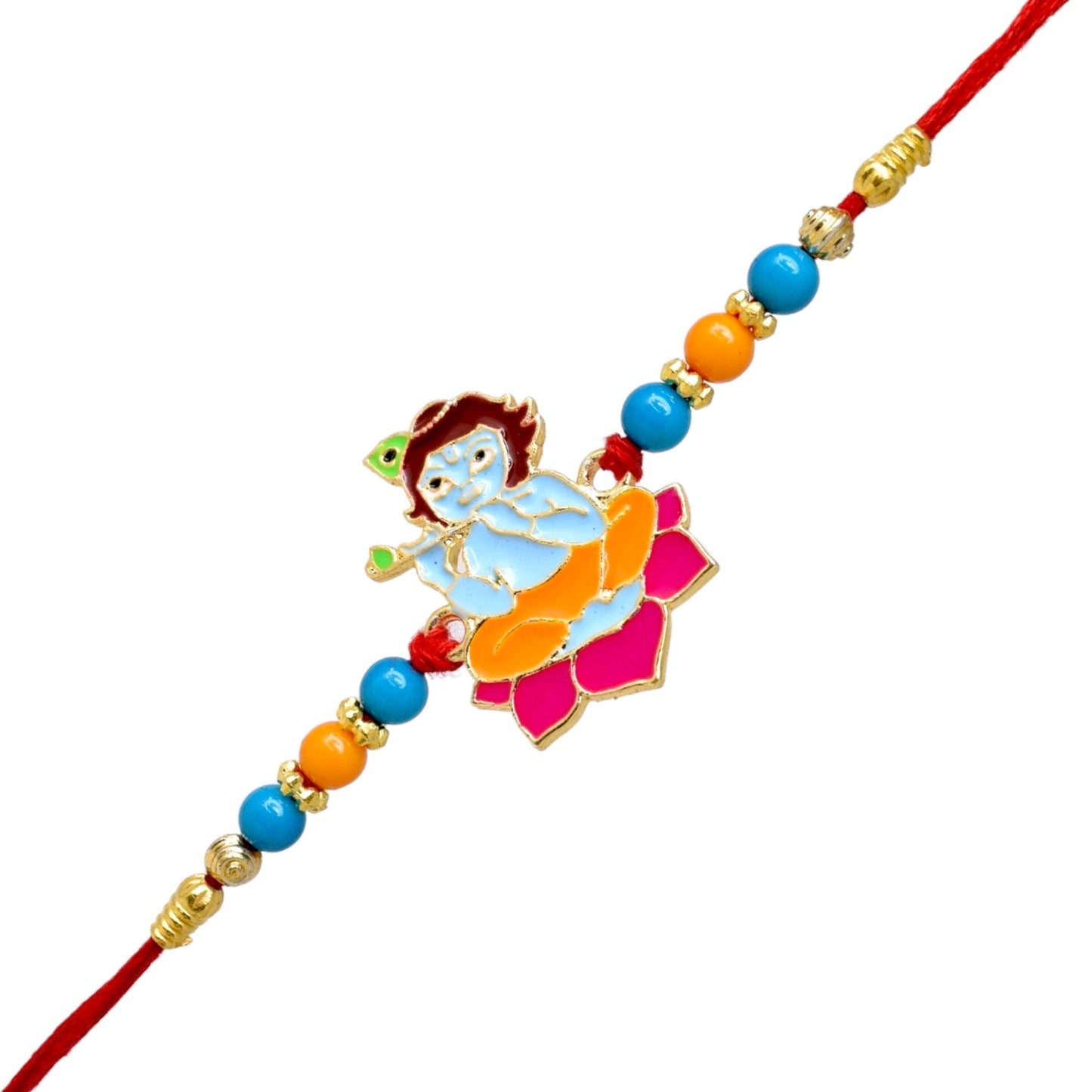 Fancy Krishana Rakhi set with Roli Chawal & Card| rakhi for brother and bhabhi  kids| rakhi set of 2 | resin rakhi