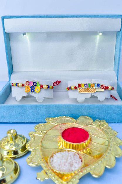 Alphabetical Letter Rakhi set with Roli Chawal & Card| rakhi for brother and bhabhi  kids| rakhi set of 2 | resin rakhi