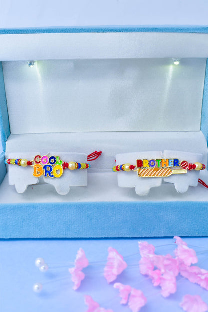 Alphabetical Letter Rakhi set with Roli Chawal & Card| rakhi for brother and bhabhi  kids| rakhi set of 2 | resin rakhi