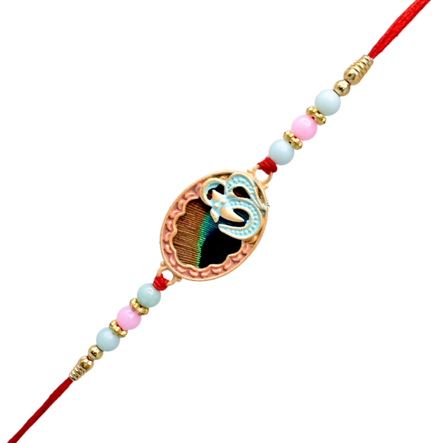 Fancy Krishana theme Morpankh Rakhi set with Roli Chawal & Card| rakhi for brother and bhabhi  kids| rakhi set of 2 | resin rakhi