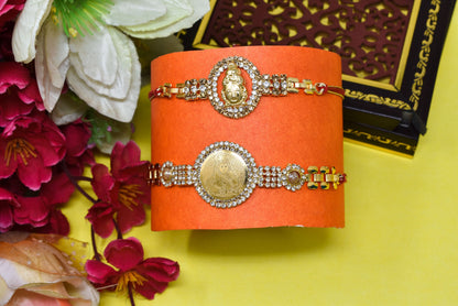 Krishana Rakhi A.D Combo Bracelate Rakhi set with Roli Chawal & Card| rakhi for brother and bhabhi  kids| rakhi set of 2 | resin rakhi