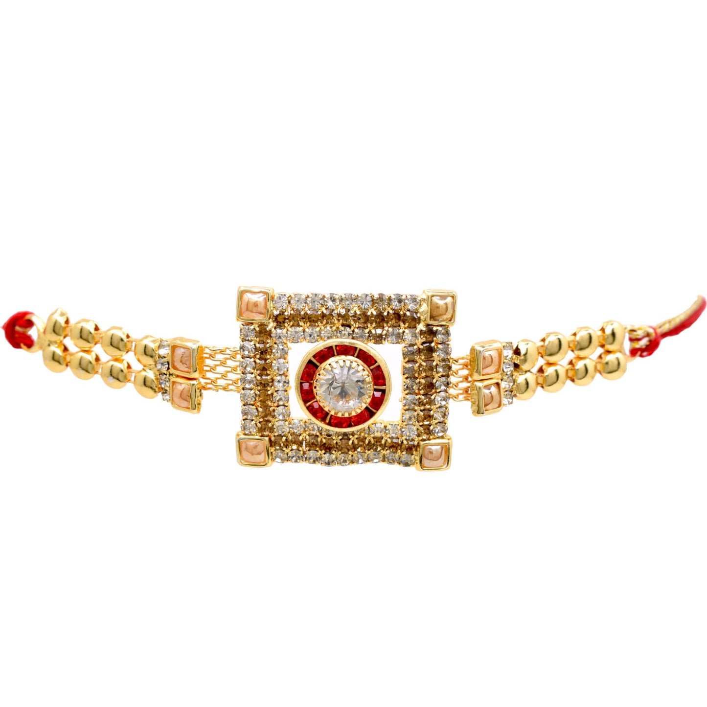 Brass A.D Combo Bracelate Rakhi set with Roli Chawal & Card| rakhi for brother and bhabhi  kids| rakhi set of 2 | resin rakhi