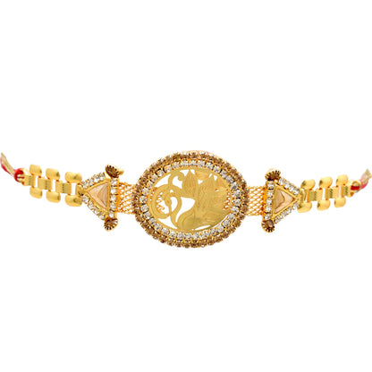 Brass Peacock A.D Combo Bracelate Rakhi set with Roli Chawal & Card| rakhi for brother and bhabhi  kids| rakhi set of 2 | resin rakhi