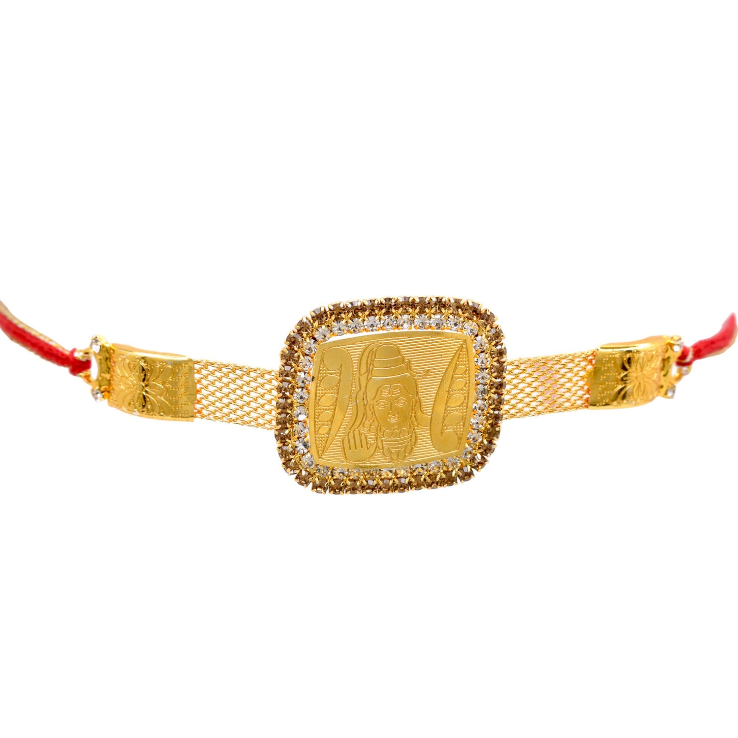 OM n SHIVA Rakhi Brass A.D Combo Bracelate Rakhi set with Roli Chawal & Card| rakhi for brother and bhabhi  kids| rakhi set of 2 | resin rakhi