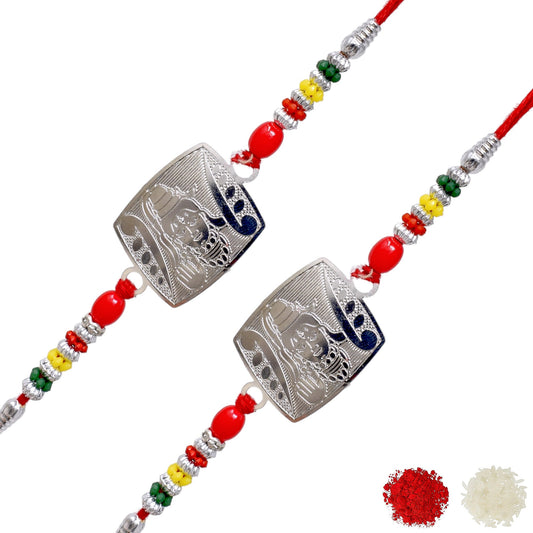 Silver Rakhi Bracelet for brother, Silver rakhi Combo