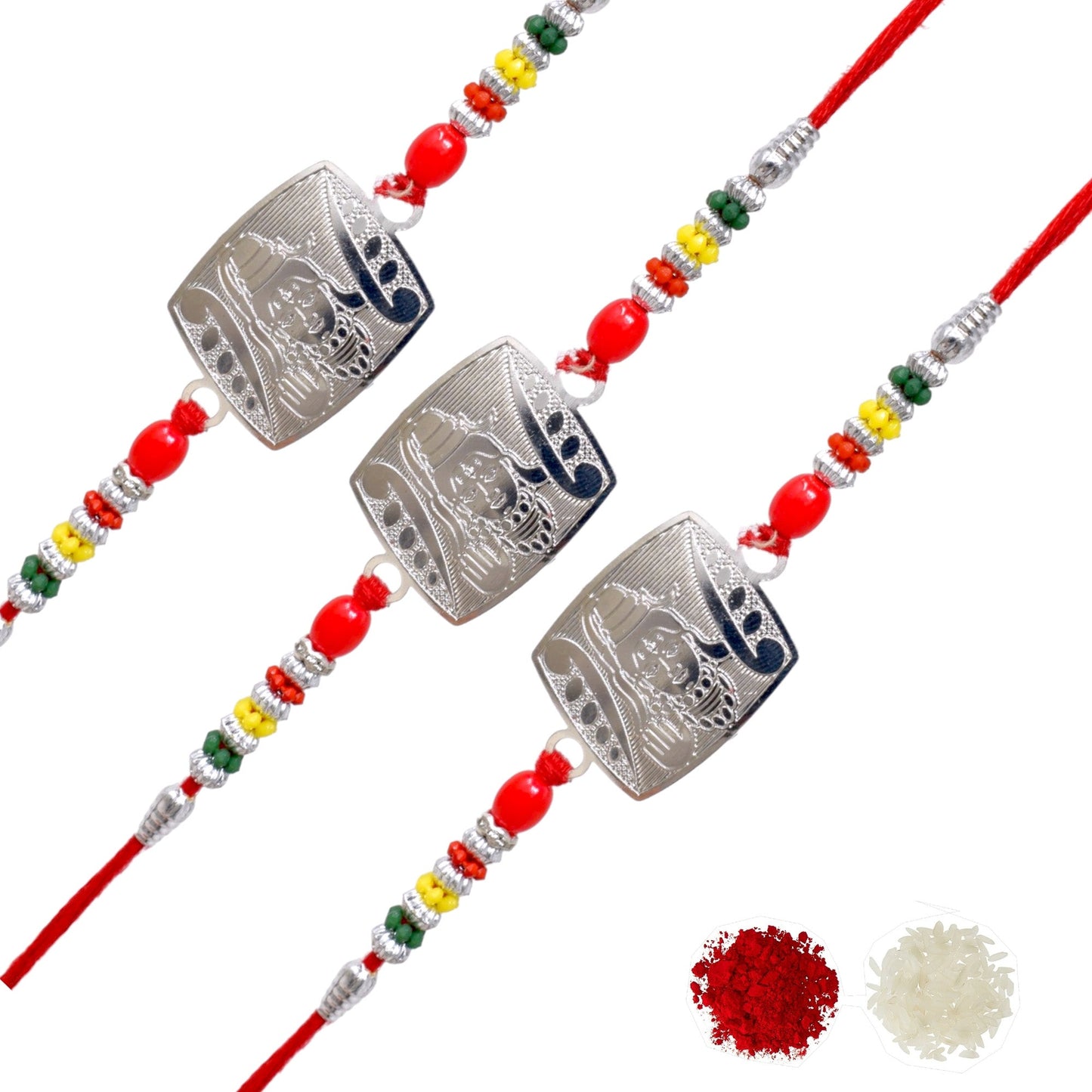 Silver Rakhi Bracelet for brother, Silver rakhi Combo