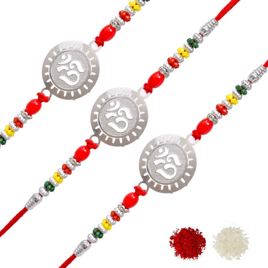 Silver Rakhi Bracelet for brother, Silver rakhi Combo