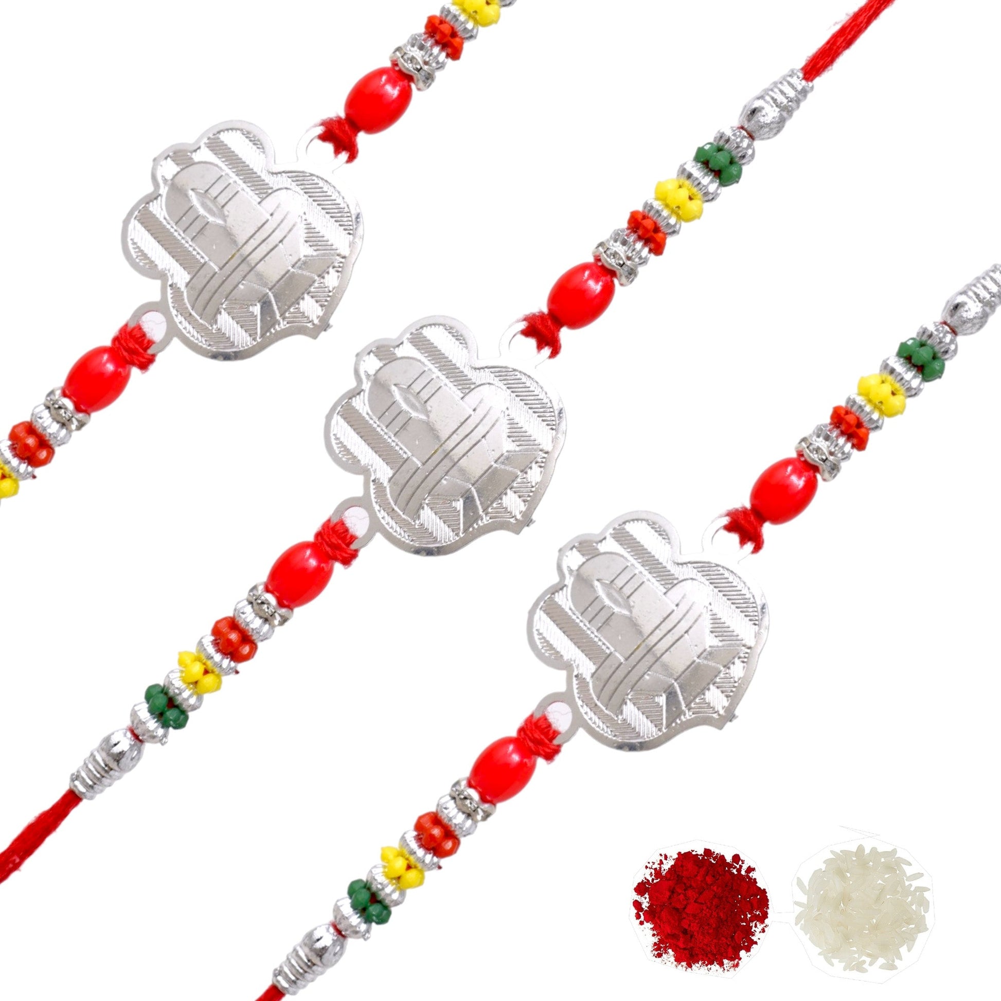 Silver Rakhi Bracelet for brother, Silver rakhi Combo