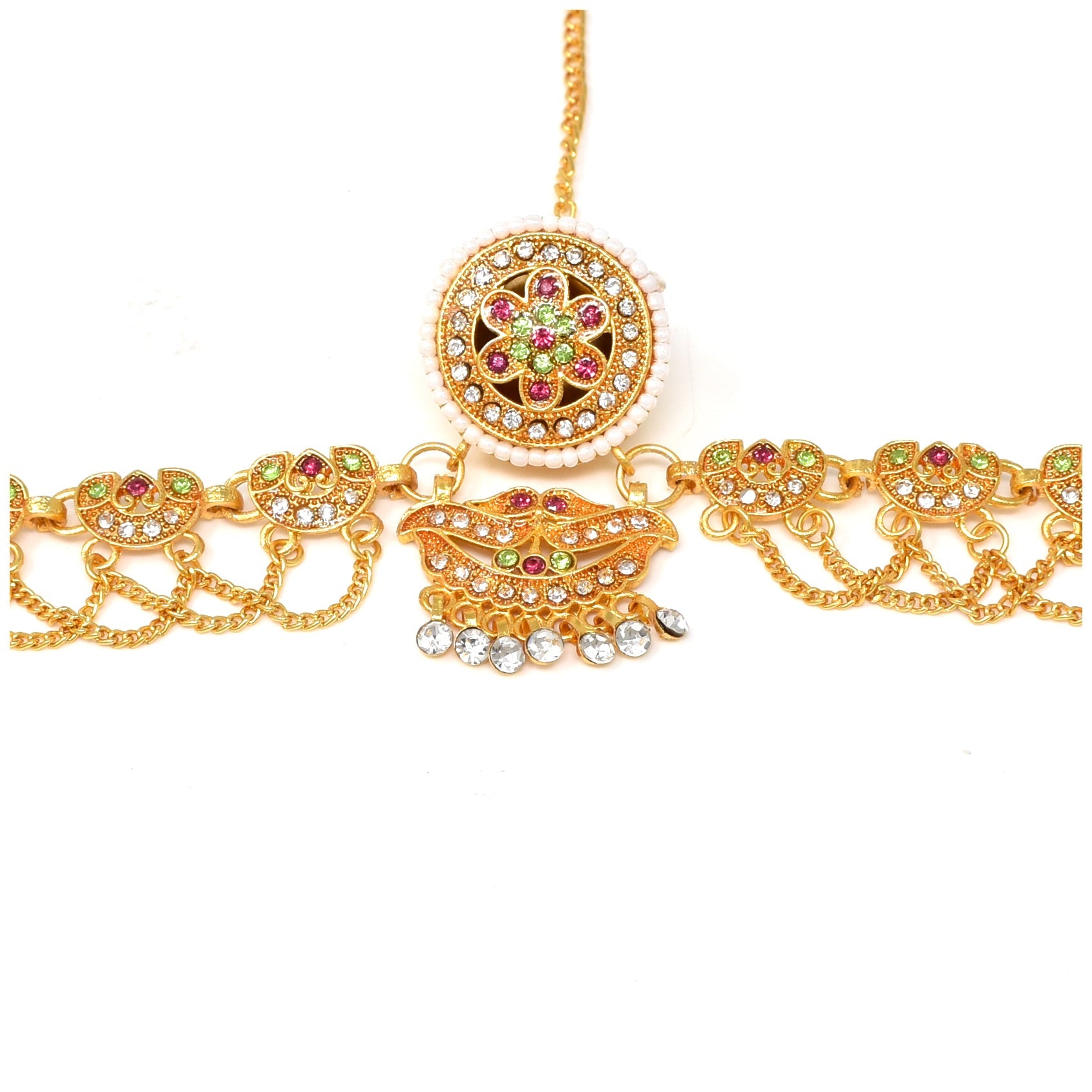 Elegant Gold Mathapatti - Traditional Indian Head Ornament for Weddings & Special Occasions