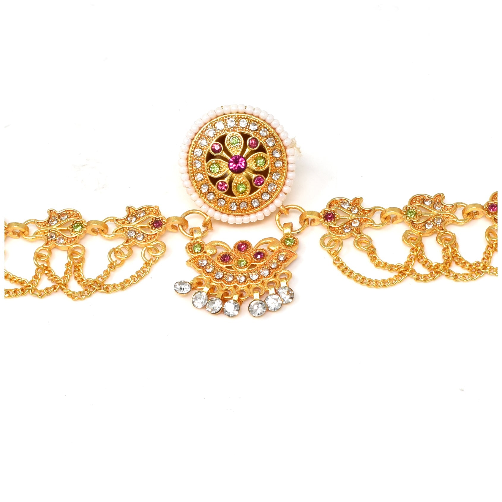 Elegant Gold Mathapatti - Traditional Indian Head Ornament for Weddings & Special Occasions