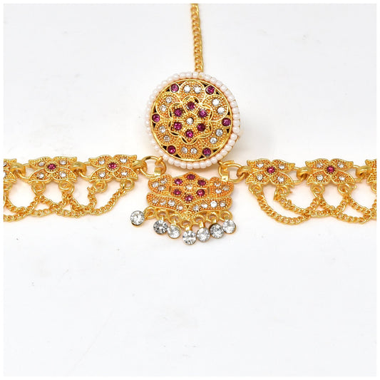 Elegant Gold Mathapatti - Traditional Indian Head Ornament for Weddings & Special Occasions