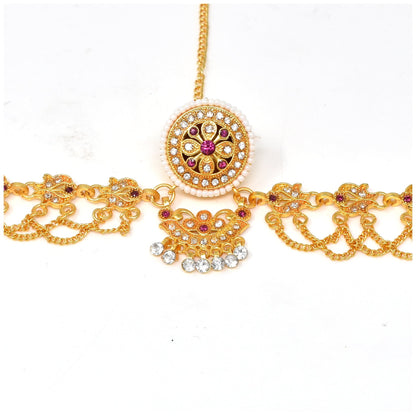 Elegant Gold Mathapatti - Traditional Indian Head Ornament for Weddings & Special Occasions