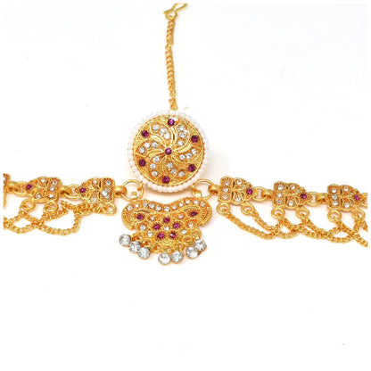 Elegant Gold Mathapatti - Traditional Indian Head Ornament for Weddings & Special Occasions