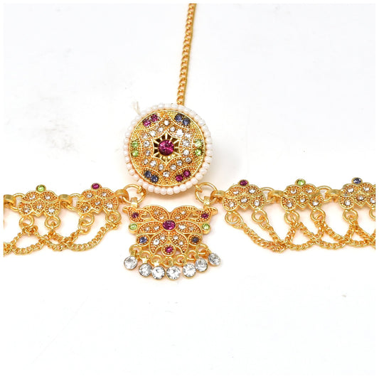 Elegant Gold Mathapatti - Traditional Indian Head Ornament for Weddings & Special Occasions