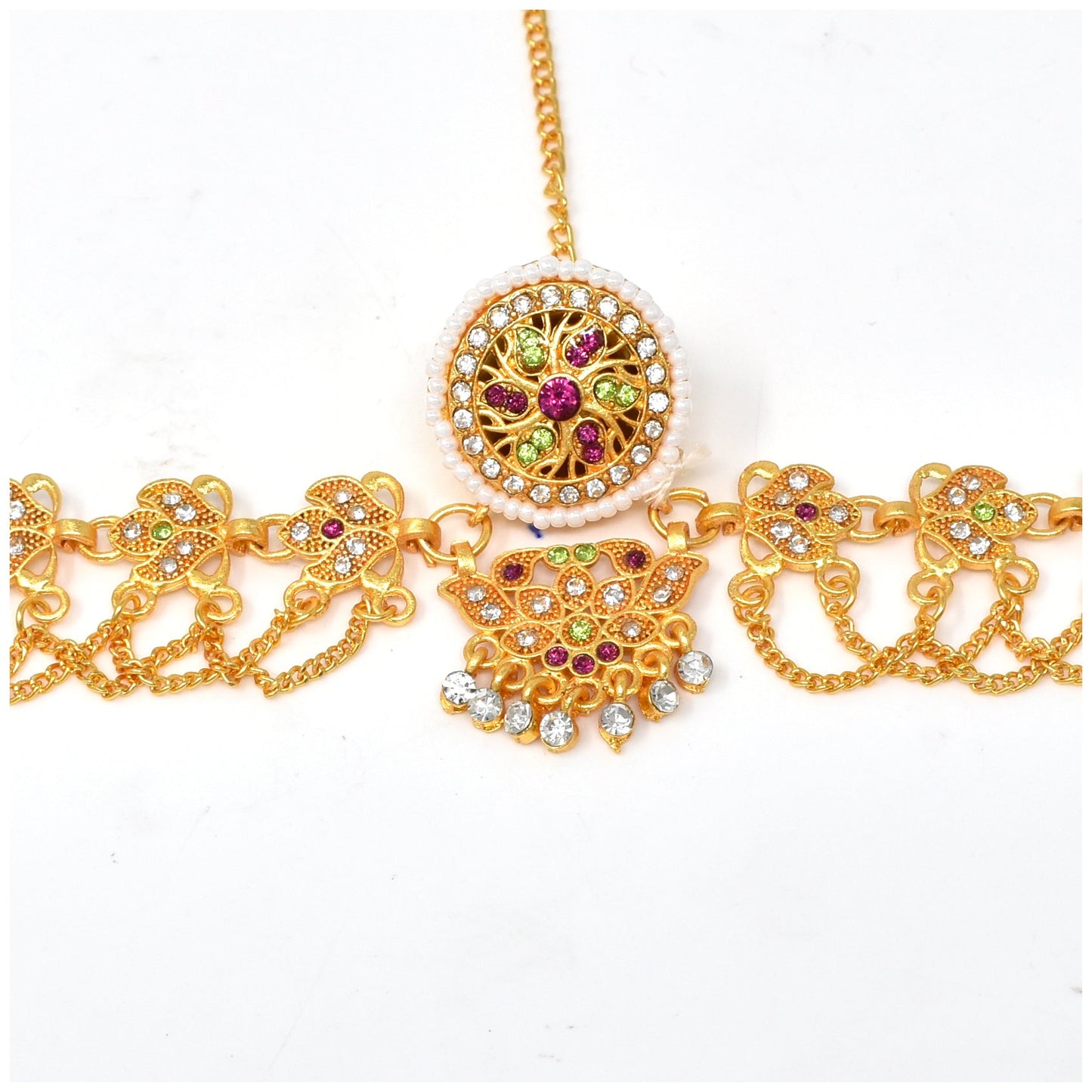 Elegant Gold Mathapatti - Traditional Indian Head Ornament for Weddings & Special Occasions