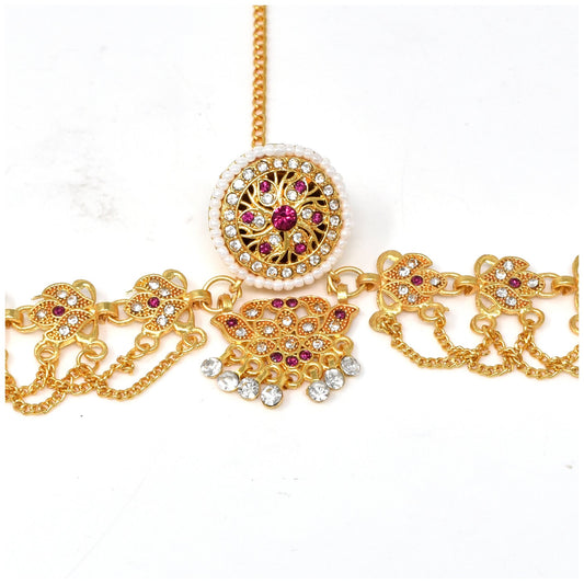 Elegant Gold Mathapatti - Traditional Indian Head Ornament for Weddings & Special Occasions