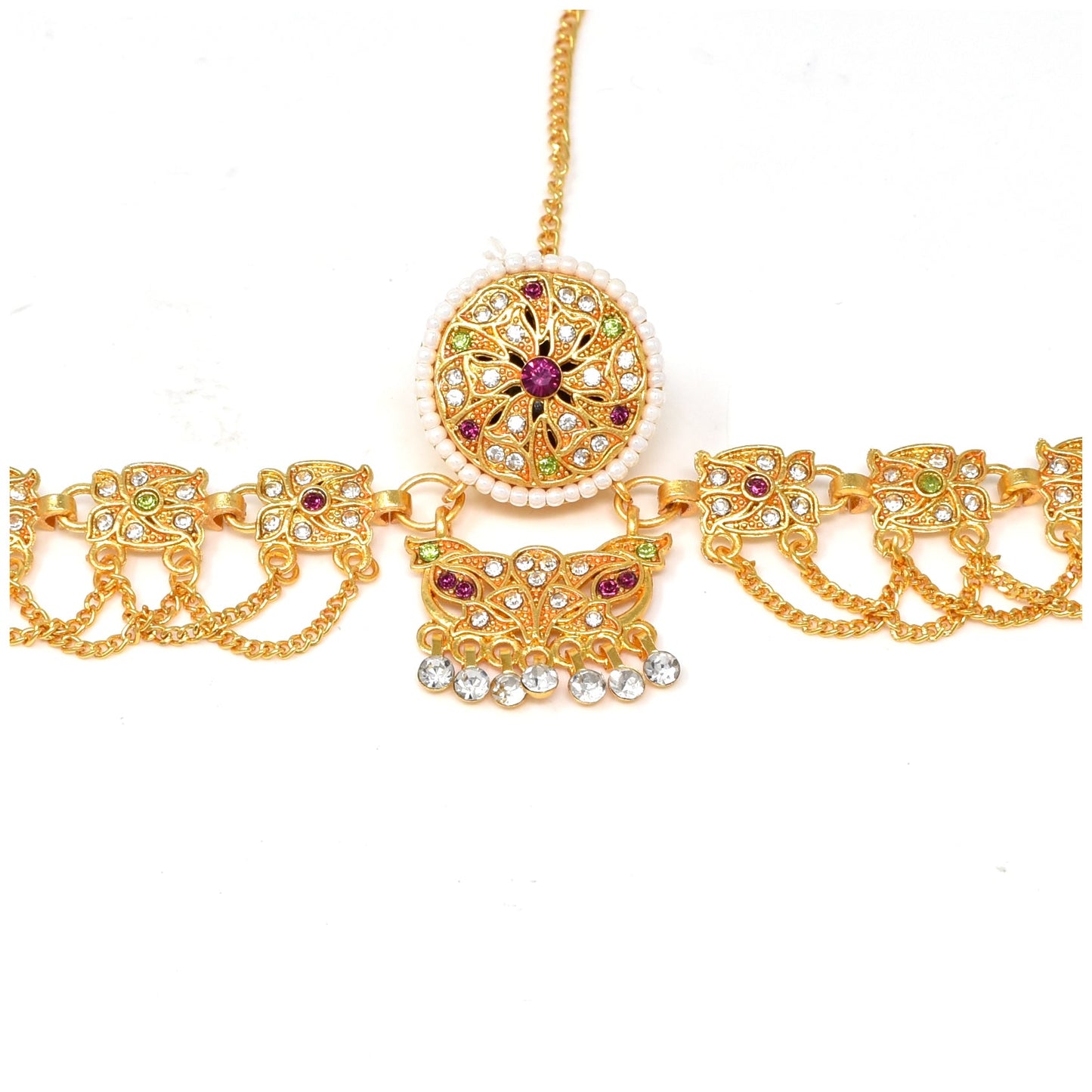 Elegant Gold Mathapatti - Traditional Indian Head Ornament for Weddings & Special Occasions