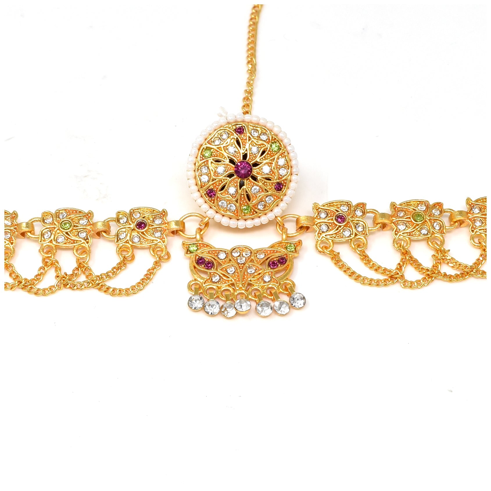 Elegant Gold Mathapatti - Traditional Indian Head Ornament for Weddings & Special Occasions