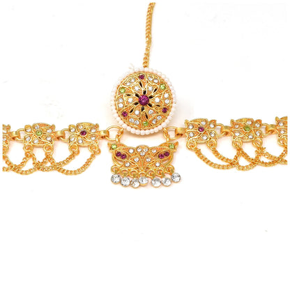 Elegant Gold Mathapatti - Traditional Indian Head Ornament for Weddings & Special Occasions