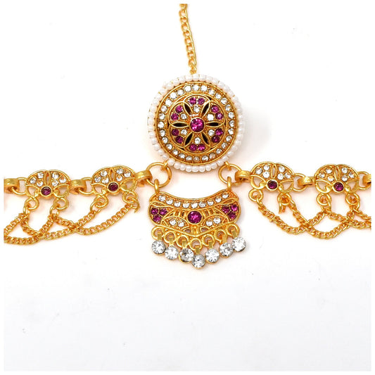 Elegant Gold Mathapatti - Traditional Indian Head Ornament for Weddings & Special Occasions