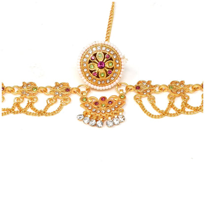 Elegant Gold Mathapatti - Traditional Indian Head Ornament for Weddings & Special Occasions