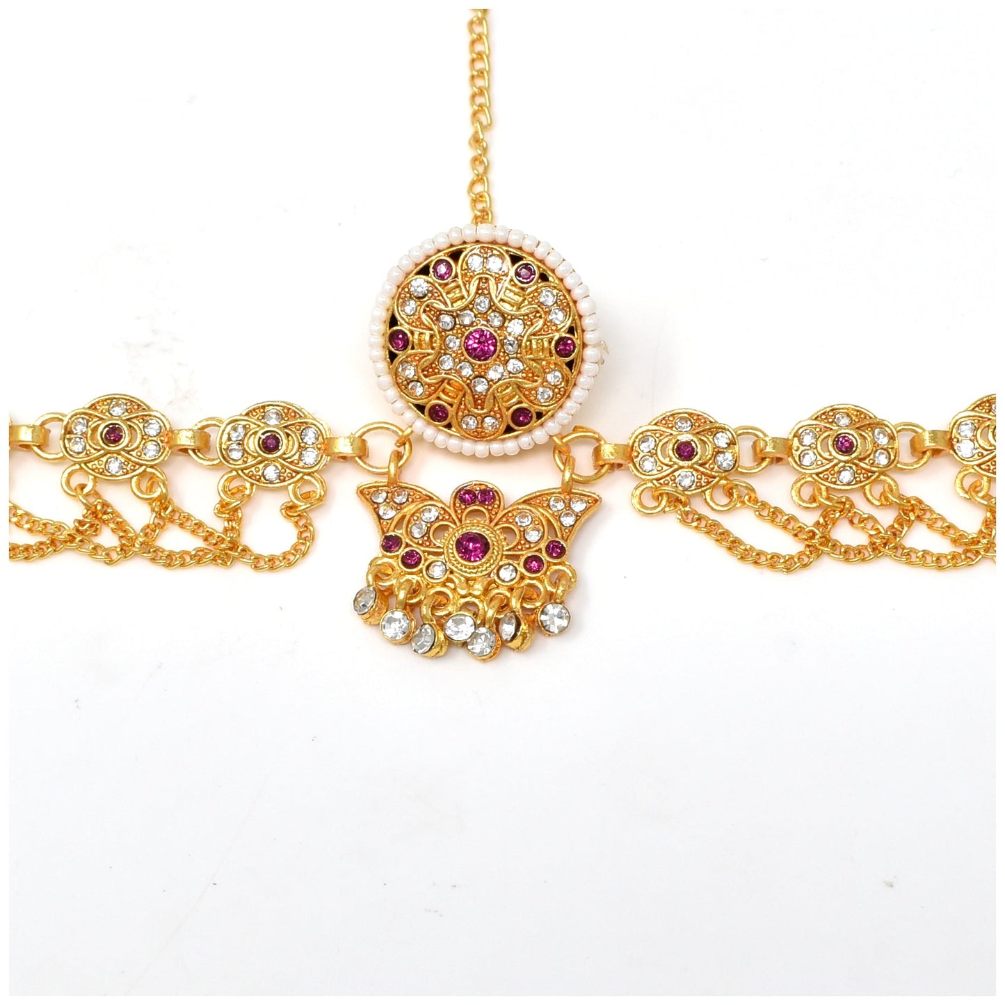 Elegant Gold Mathapatti - Traditional Indian Head Ornament for Weddings & Special Occasions