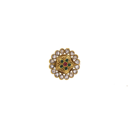 Rajwadi Matte Finish Gold plated Big Ring