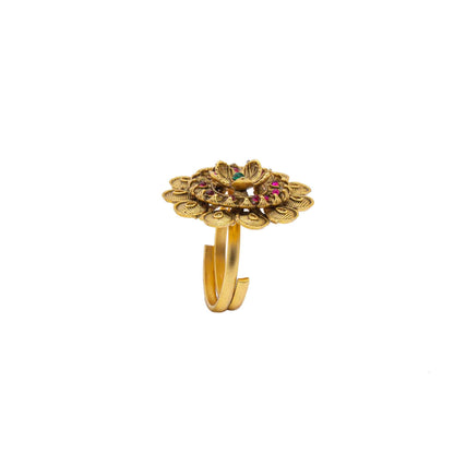 Rajwadi Matte Finish Gold plated Big Ring