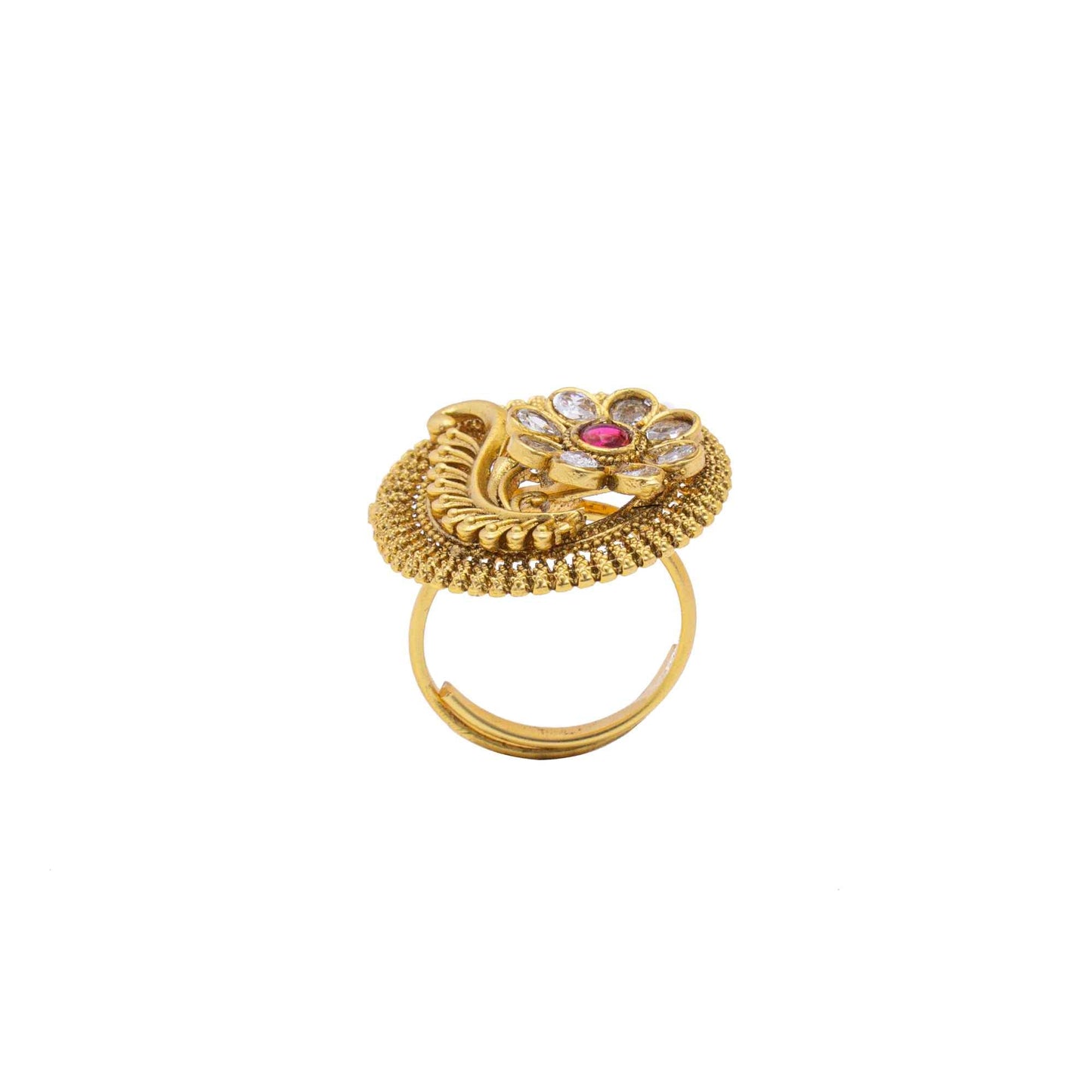 Rajwadi Matte Finish Gold plated Big Ring