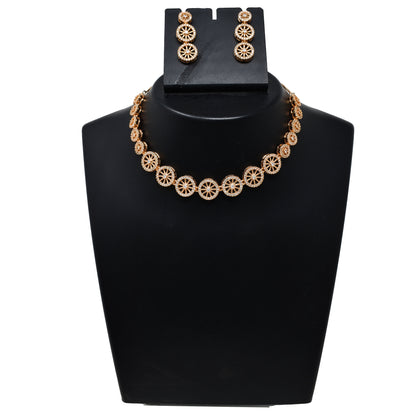 American Diamond embedded Rose Gold plated heavy DC Set for Women