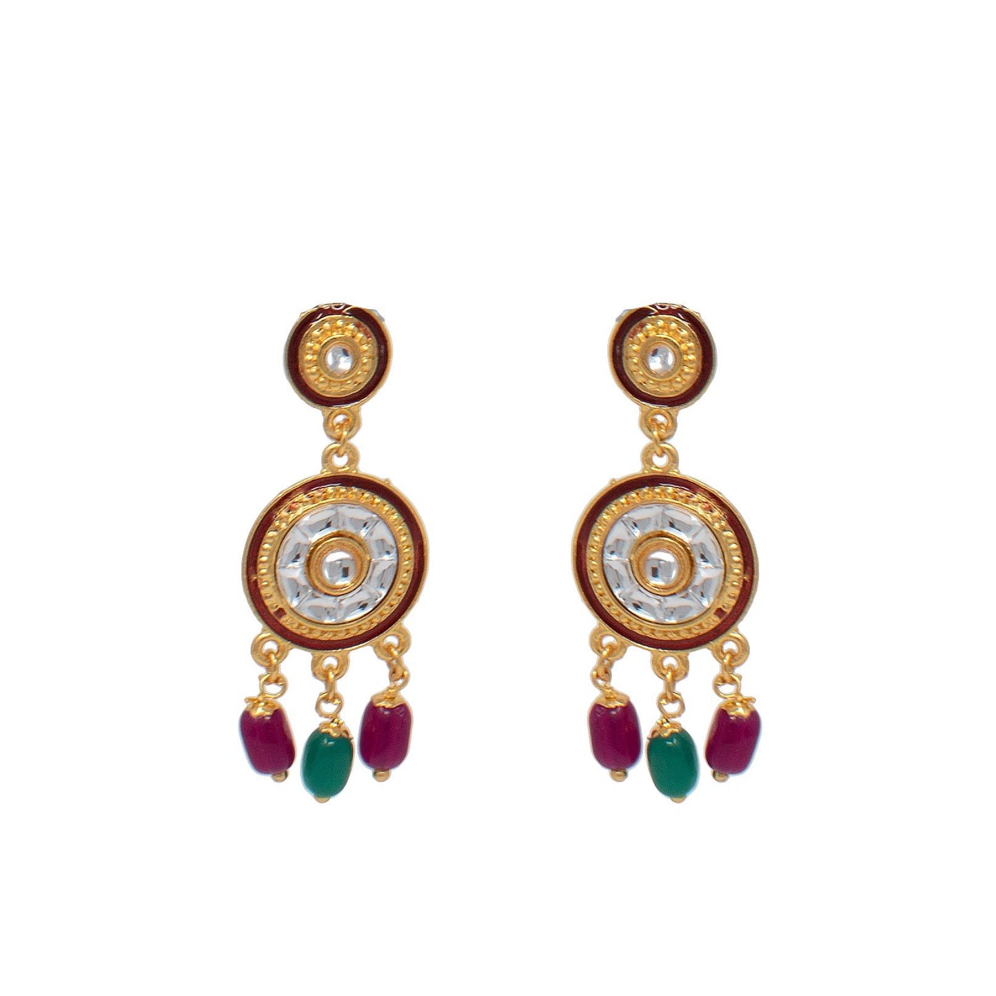 Kundan Studded Pearl Necklace Set with Earring