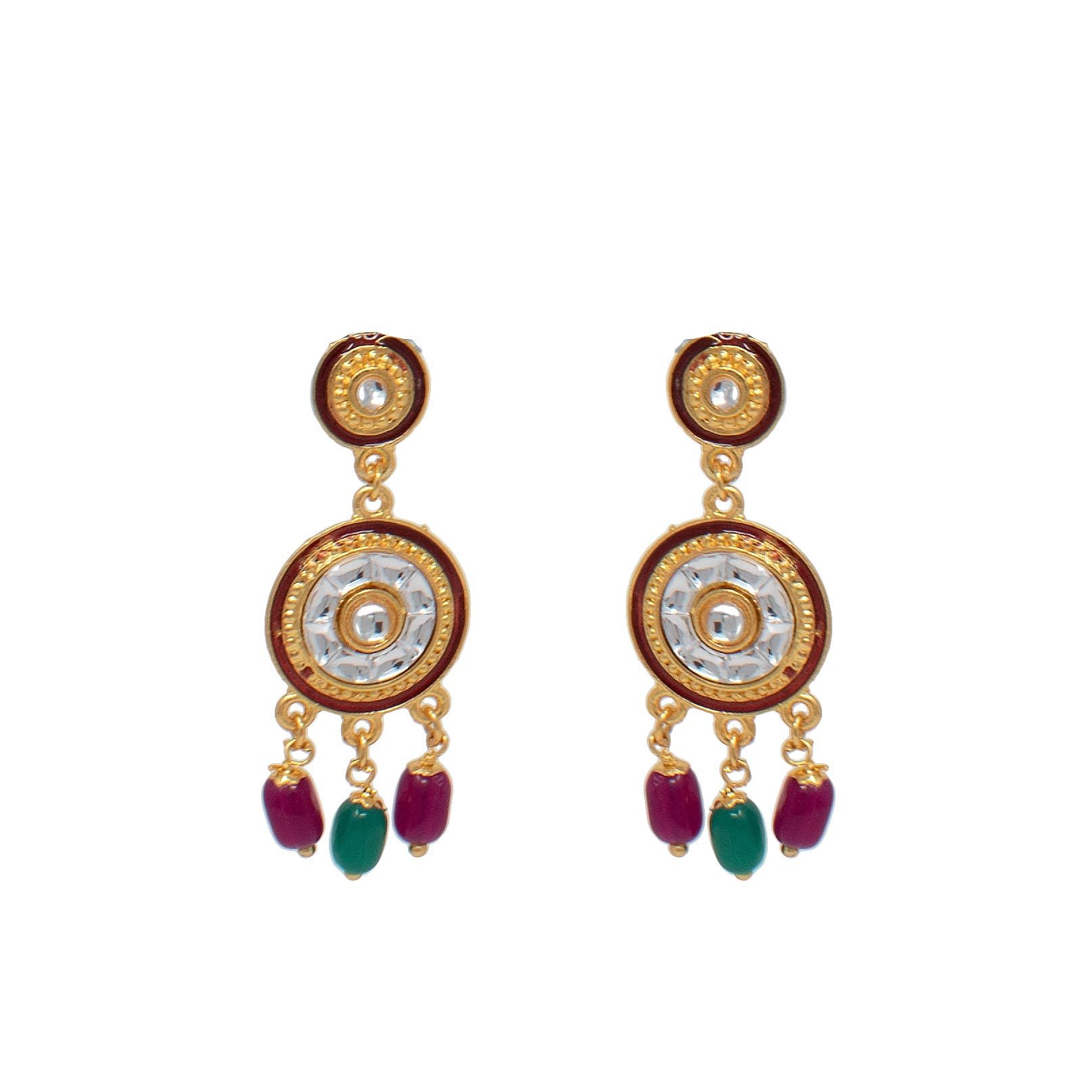 Kundan Studded Pearl Necklace Set with Earring