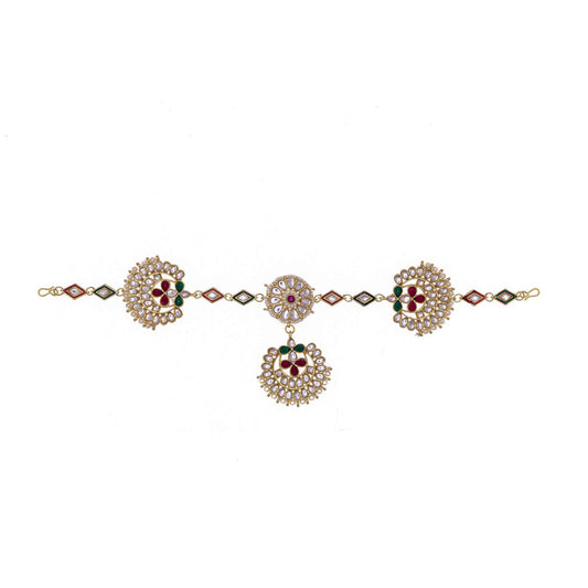 Rajputi Borla Mangtikka studded with Pearl Stone for women