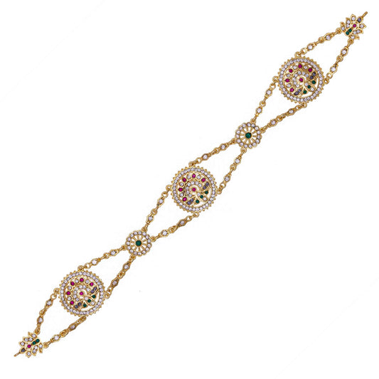 Rajputi Borla Mangtikka studded with Pearl Stone for women