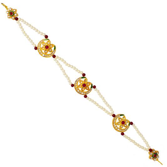 Ethnic Shishful Rajasthani Mathapatti Kundan Pearl For Women