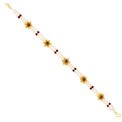 Ethnic Rajputi Rajasthani Mathapatti Kundan Pearl For Women