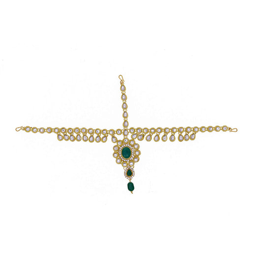 Rajputi Borla Mangtikka studded with Pearl Stone for women