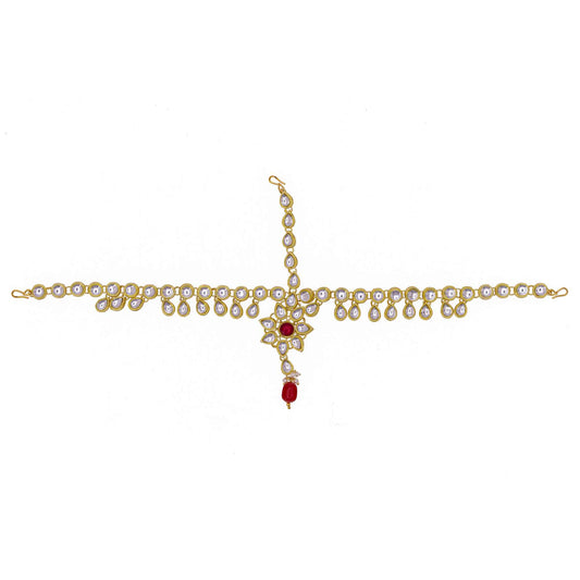 Rajputi Borla Mangtikka studded with Pearl Stone for women