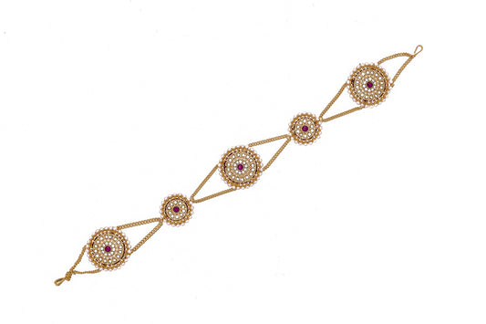 Rajputi Borla Mangtikka studded with Pearl Stone for women