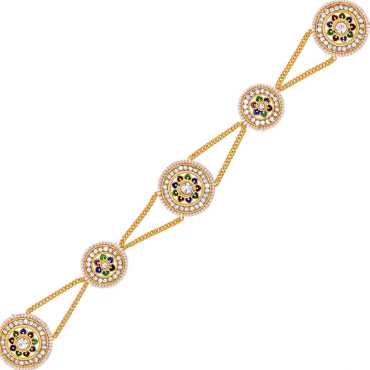 Rajputi Borla Mangtikka studded with Pearl Stone for women