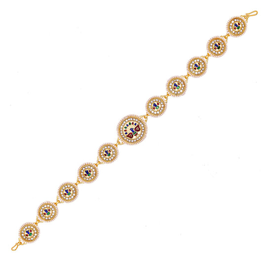 Rajputi Borla Mangtikka studded with Pearl Stone for women