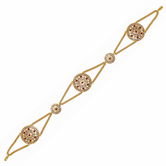 Rajputi Borla Mangtikka studded with Pearl Stone for women