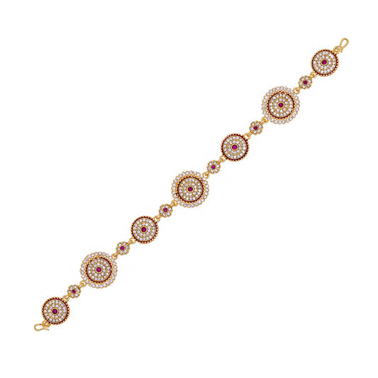 Rajputi Borla Mangtikka studded with Pearl Stone for women