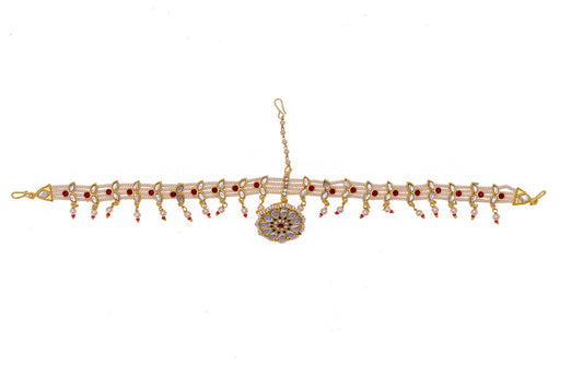 Rajputi Borla Mangtikka studded with Pearl Stone for women