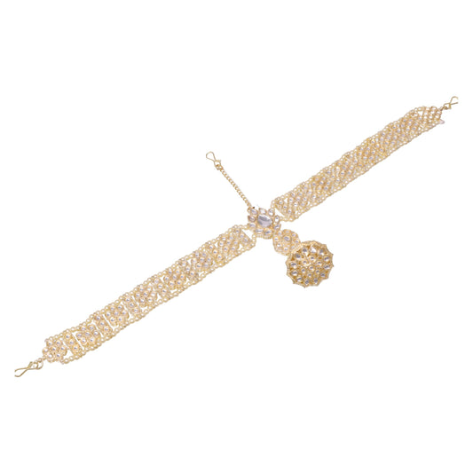 Elegant Gold Mathapatti - Traditional Indian Head Ornament for Weddings & Special Occasions