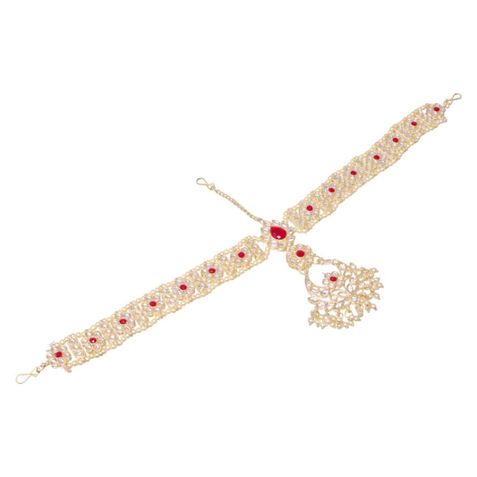 Elegant Gold Mathapatti - Traditional Indian Head Ornament for Weddings & Special Occasions