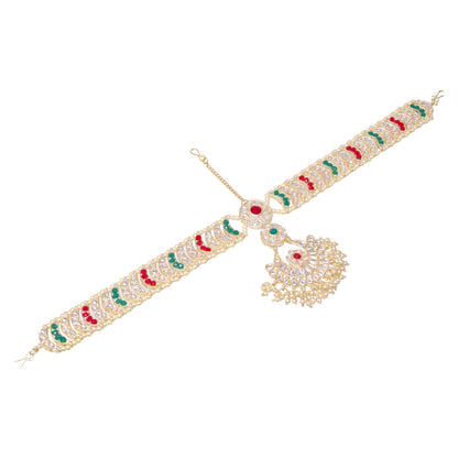 Elegant Gold Mathapatti - Traditional Indian Head Ornament for Weddings & Special Occasions