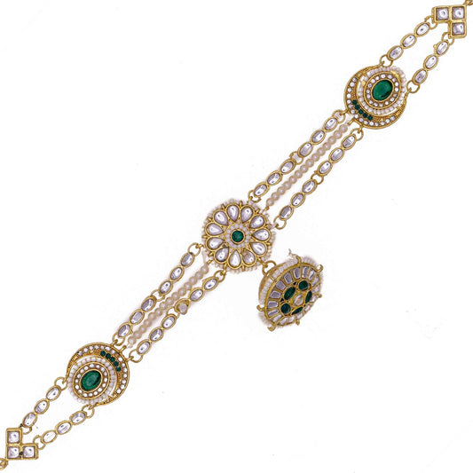 Rajputi Borla Mangtikka studded with Pearl Stone for women